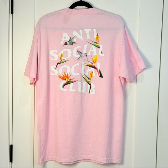 Anti Social Social Club Pair Of Dice Tee Shirt Humming Bird Light Pink Large - Picture 4 of 9